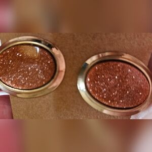 Shimmering Brown Clip on Earrings